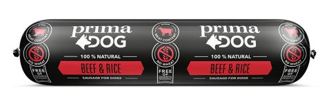 PrimaDog Liha-riisi makkara koirille 800 g PÄIVÄYSTARJOUS