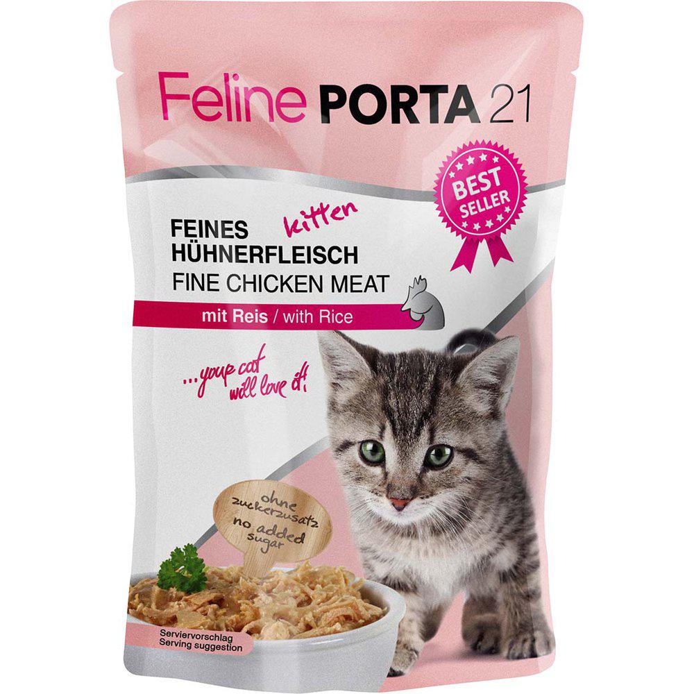 Feline Porta 21 Kitten Kana & Riisi 100 g MAISTELUPAKKAUS PÄIVÄYSTARJOUS
