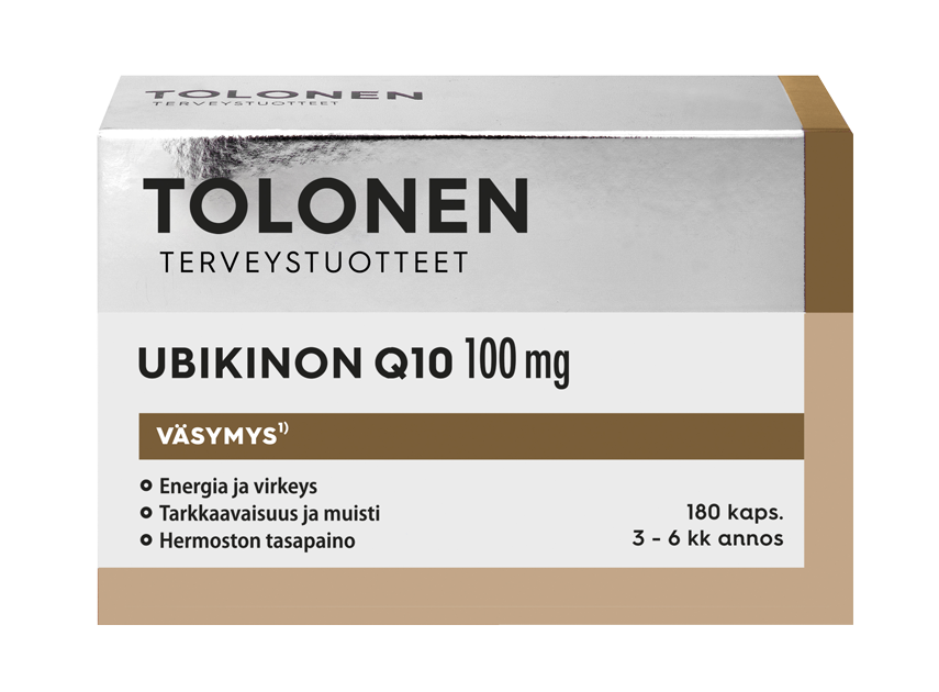 Tri Tolonen Ubikinon Q10 100 mg + B-Vitamiinit 180 kapselia PÄIVÄYSTARJOUS